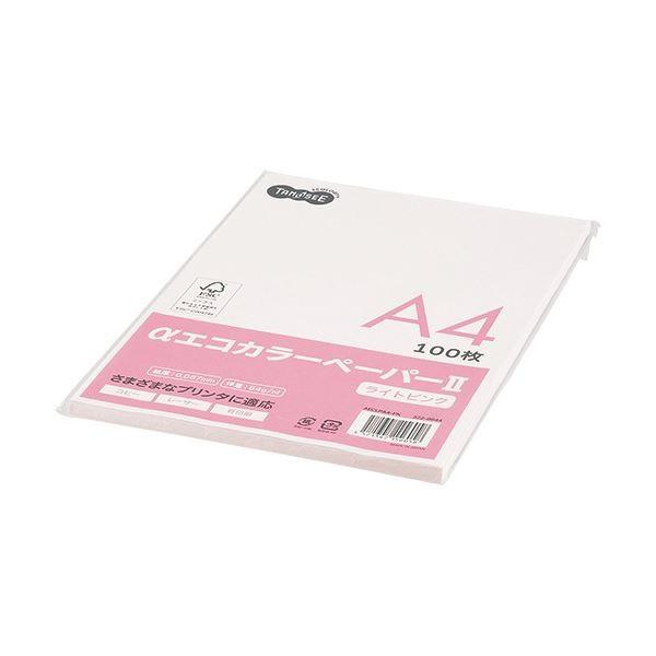 (まとめ) TANOSEE αエコカラーペーパーII A4 ライトピンク 少枚数パック 1冊（100枚） 〔×30セット〕