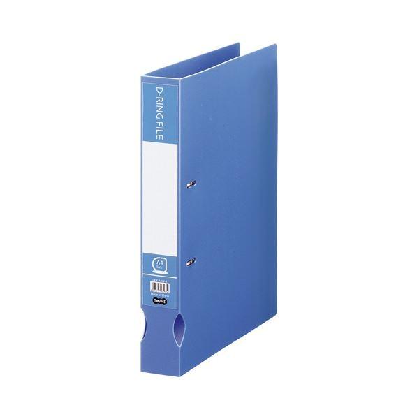 (まとめ) TANOSEE Dリングファイル（再生PP表紙） A4タテ 2穴 300枚収容 背幅43mm ブルー 1冊 〔×30セット〕
