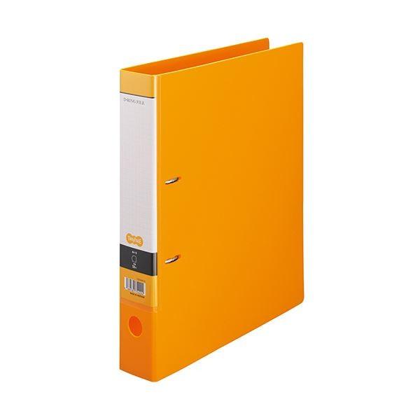 (まとめ) TANOSEE DリングファイルA4タテ 2穴 350枚収容 背幅53mm オレンジ 1冊 〔×30セット〕