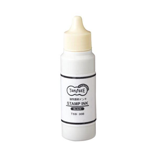 (まとめ) TANOSEE スタンプ台専用補充インキ 30ml 黒 1個 〔×30セット〕