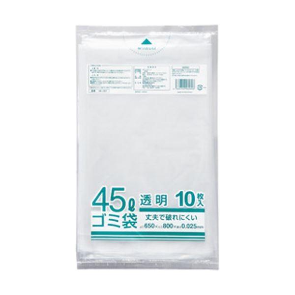 (まとめ) クラフトマン 業務用透明 メタロセン配合厚手ゴミ袋 45L HK-087 1パック(10枚) 〔×50セット〕