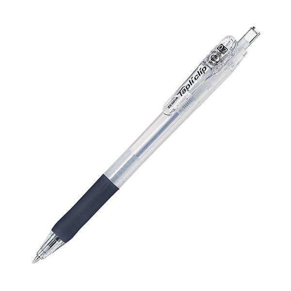 (まとめ) ゼブラ 油性ボールペン タプリクリップ0.7mm 黒 （軸色 白） BN5-W 1本 〔×100セット〕