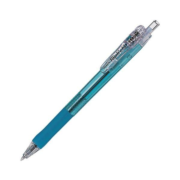(まとめ) ゼブラ 油性ボールペン タプリクリップ0.7mm 黒 （軸色 ライトブルー） BN5-LB 1本 〔×100セット〕