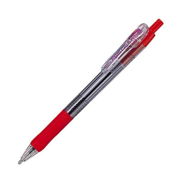 (まとめ) ゼブラ 油性ボールペン タプリクリップ 1.6mm 赤 BNU5-R 1本 〔×100セット〕