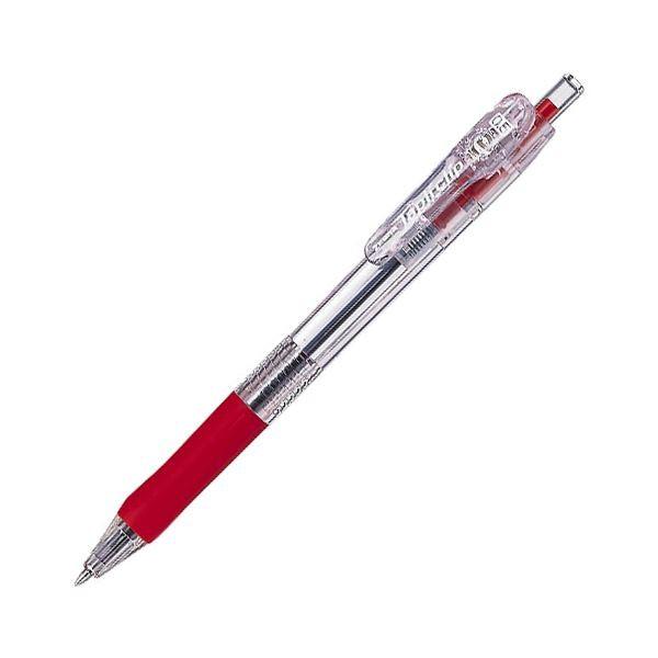 (まとめ) ゼブラ 油性ボールペン タプリクリップ 0.5mm 赤 BNS5-R 1本 〔×100セット〕