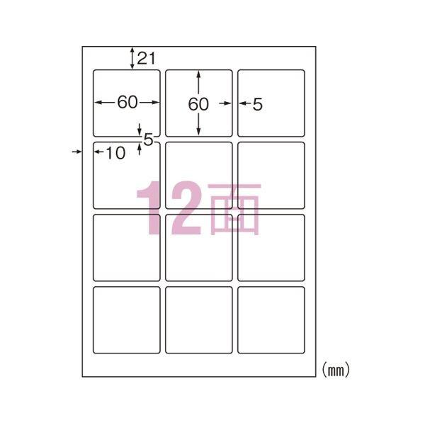 （まとめ） エーワン IJ超耐水ラベルシール マット紙 A4 12面 四辺余白付 20枚入 〔×5セット〕