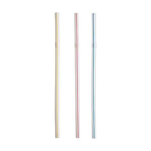 （まとめ）大和物産 まがるカラーストロー ポリ袋 入 1パック（500本）〔×10セット〕