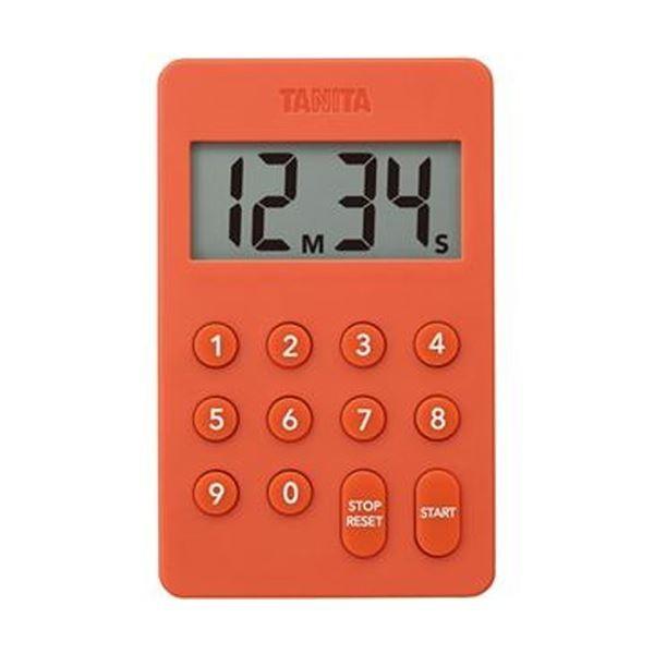 （まとめ）タニタ デジタルタイマー100分計オレンジ TD-415-OR 1個〔×10セット〕