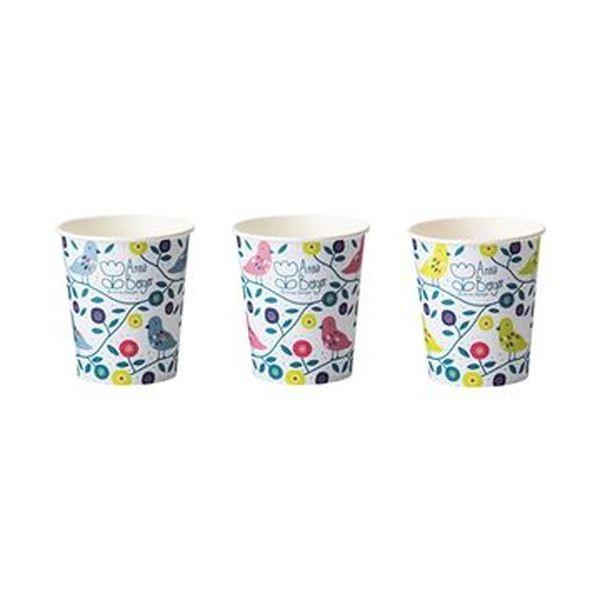 （まとめ）TANOSEE 紙コップ LittleBird 205ml（7オンス）1セット（400個：80個×5パック）〔×5セット〕