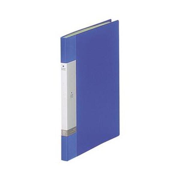 （まとめ）リヒトラブ リクエスト クリヤーブックA4タテ 20ポケット 背幅16mm 青 G3201-8 1セット（10冊）〔×5セット〕