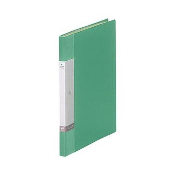 （まとめ）リヒトラブ リクエスト クリヤーブックA4タテ 20ポケット 背幅16mm 緑 G3201-7 1セット（10冊）〔×5セット〕