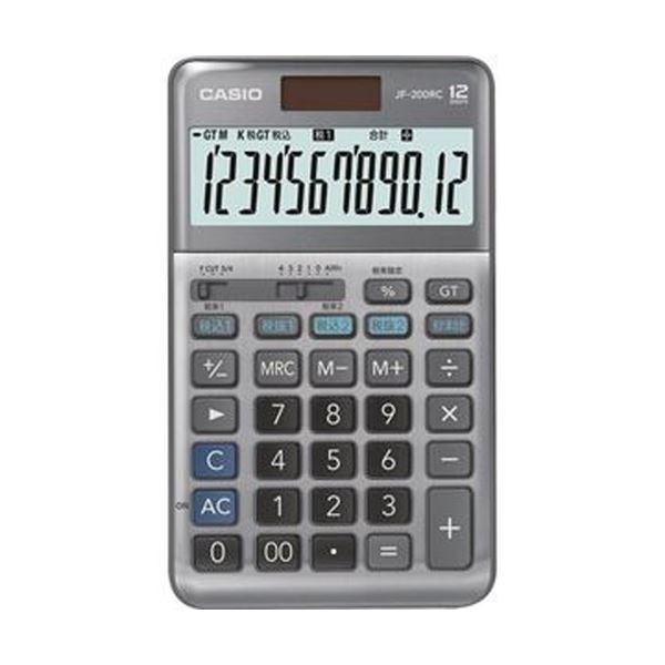 （まとめ）カシオ 軽減税率電卓 12桁ジャストタイプ JF-200RC-N 1台〔×3セット〕