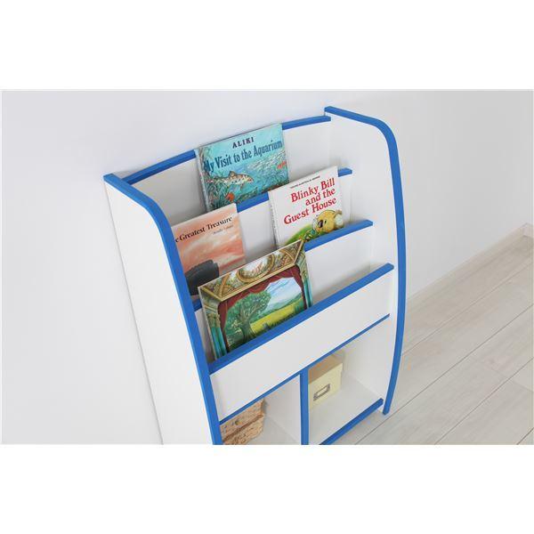 子供用 マガジンラック/雑誌収納 〔幅62.7cm ホワイト〕 日本製 高耐久 知育家具 EVAキッズシリーズ 〔完成品〕