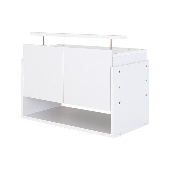 コレクションケース/収納棚 ワイド 専用上置き 〔ロータイプ 奥行39cm用 ホワイト〕 幅83.1cm 本体別売 〔組立品〕