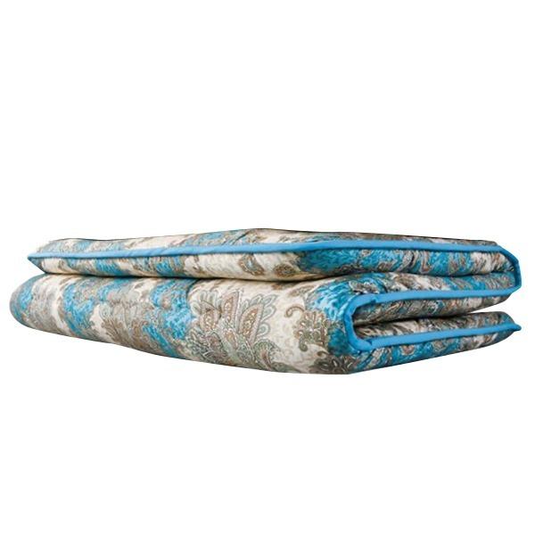 腰に優しい 敷布団/寝具 〔シングル ブルー〕 約100×200cm レギュラータイプ 防ダニ 抗菌 防臭 バランス 綿混 日本製 〔ベッドルーム〕