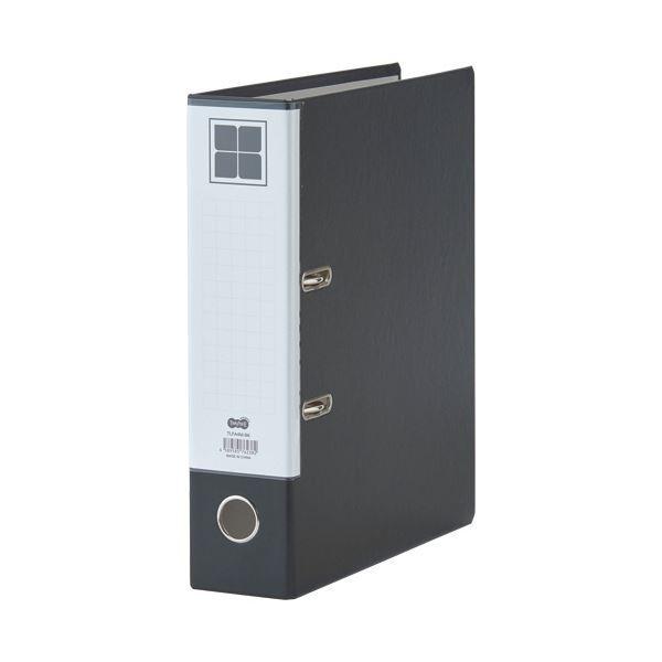 （まとめ）TANOSEE レバー式アーチファイル A4タテ 2穴 580枚収容 58mmとじ 背幅80mm 黒 1セット（10冊） 〔×3セット〕