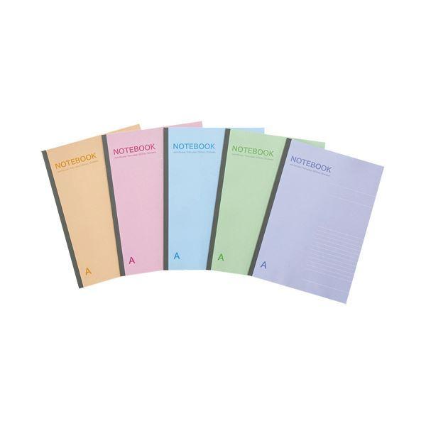 （まとめ）TANOSEE ノートブック セミB5 A罫7mm 30枚 5色パック 1セット（50冊：5冊×10パック） 〔×3セット〕