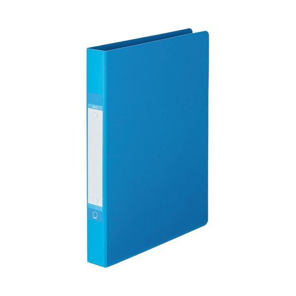 （まとめ）TANOSEE 樹脂製ワンタッチOリングファイル（紙表紙） A4タテ 2穴 200枚収容 リング内径23mm 背幅36mm ブルー 1セット（10冊） 〔×5セット〕