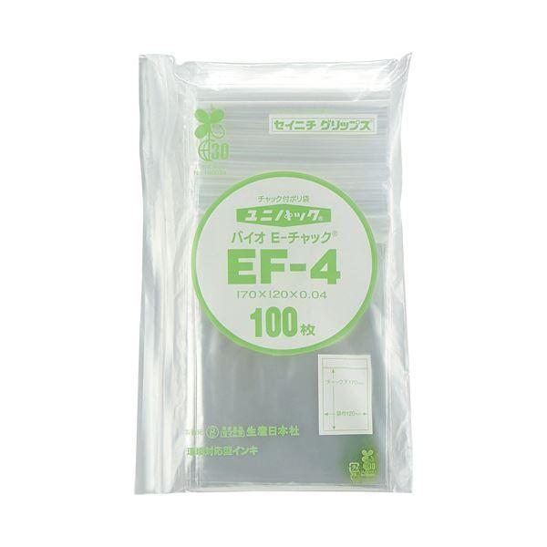 （まとめ）セイニチ ユニパック バイオ チャック付 ヨコ120×タテ170×厚み0.04mm EF-4 1パック（100枚） 〔×10セット〕