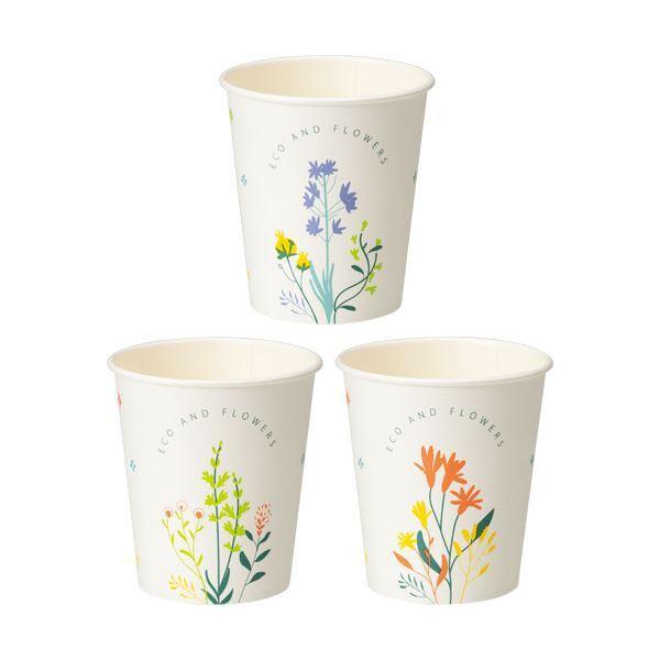 （まとめ）TANOSEE 紙コップ ANDFLOWERS 205ml（7オンス） 1パック（80個） 〔×10セット〕
