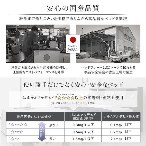 純正クオリティ ベッド 日本製 低床 フロア ロータイプ 木製 照明付き 宮付き 棚付き コンセント付き シンプル モダン ナチュラル セミダブル ベッドフレームのみ〔代引不可〕