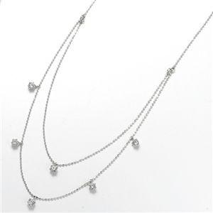 K18WG ダイヤモンド2連ステーションネックレス 計0.6ct_1
