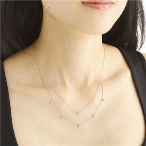 K18WG ダイヤモンド2連ステーションネックレス 計0.6ct_3
