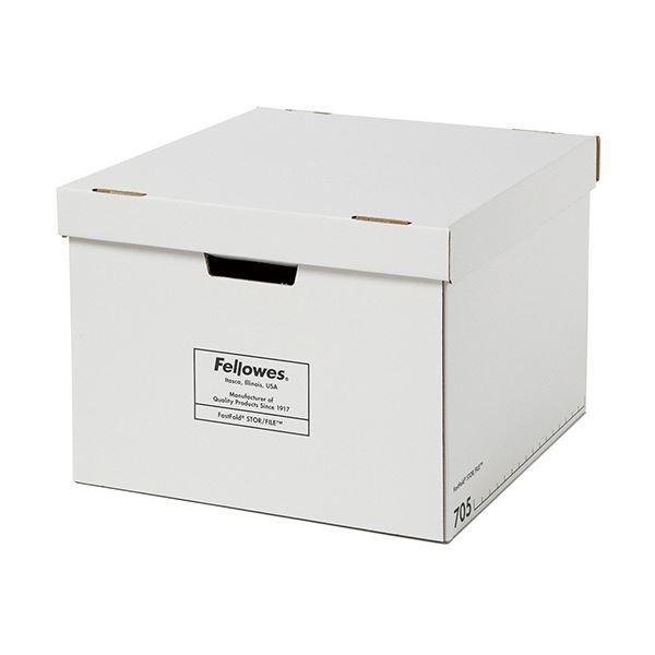 フェローズ バンカーズボックス 705ボックス B4 ふた付 ホワイト/ブラック 1010101 1セット(15個：3個×5パック)の画像