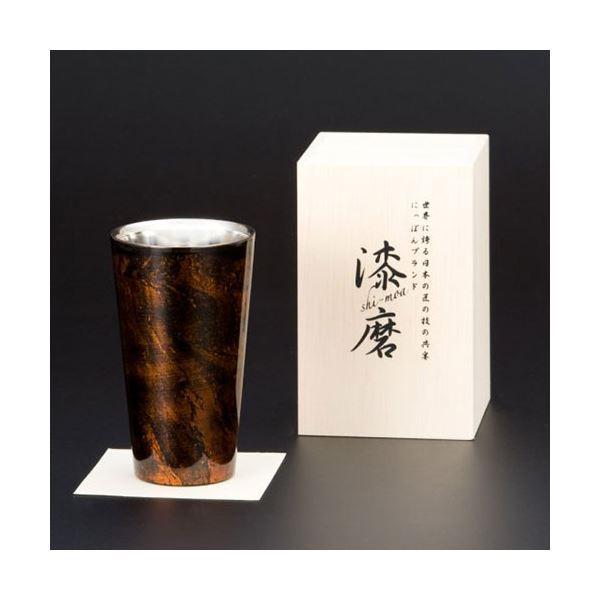ウチキ 漆磨 漆塗りカップ 白檀 (びゃくだん) ストレートカップ 黒 (二重構造) SCW-L501の画像