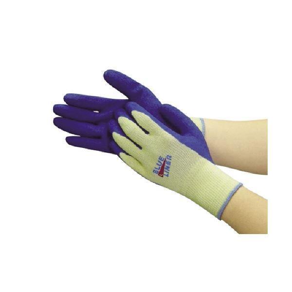 まとめ）ニトリルラテックス手袋 全長 30cm 緑 LA-L 〔×10セット〕