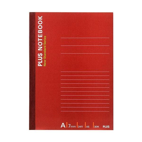 (まとめ) プラス ノートブック A5 A罫7mm 24行 30枚 レッド NO-103AS 1セット(20冊) 〔×3セット〕