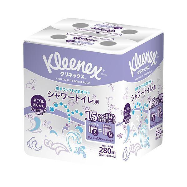 (まとめ) クレシア クリネックス 長持ち シャワートイレ用 8ロール 無香 〔×5セット〕_2