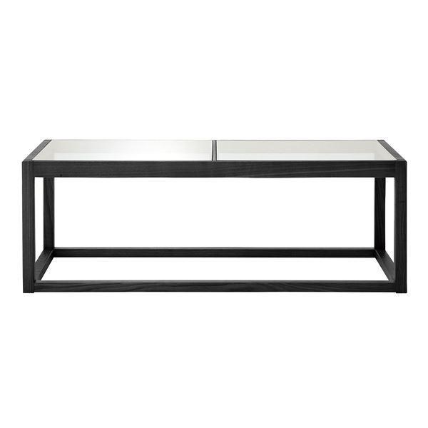 ガラステーブル ローテーブル 約幅110×奥行50×高さ38cm ブラック 木製 完成品 リビング ダイニング インテリア家具_1