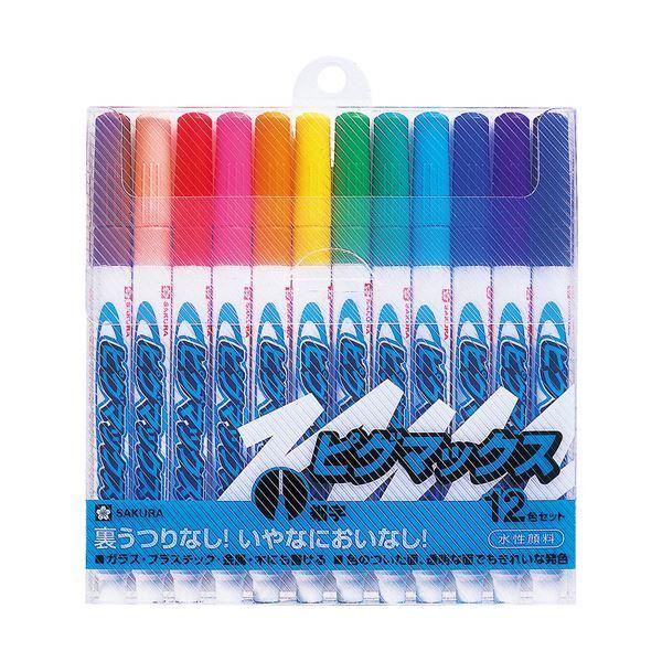 （まとめ）サクラクレパス 水性マーカー ピグマックス 細字 12色セット ZPK-S12 1パック〔×10セット〕