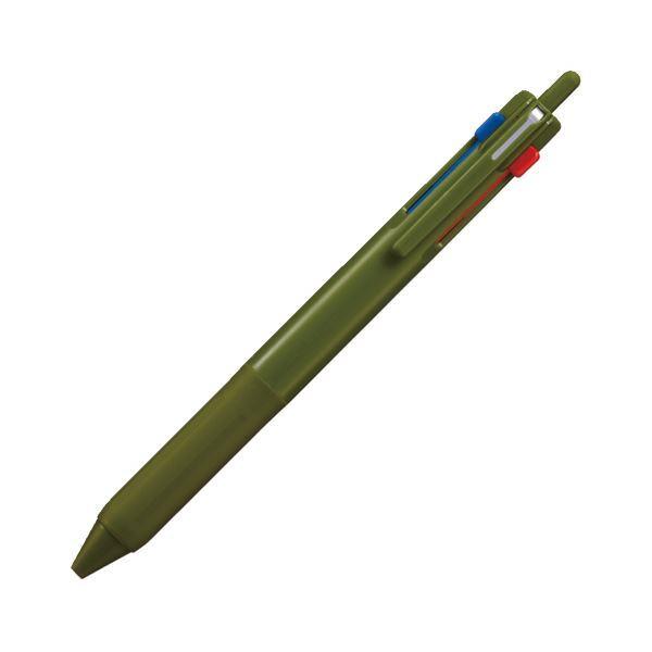（まとめ）三菱鉛筆 ジェットストリーム3色ボールペン 0.7mm (軸色：ダークオリーブ) SXE350707.18 1本〔×20セット〕
