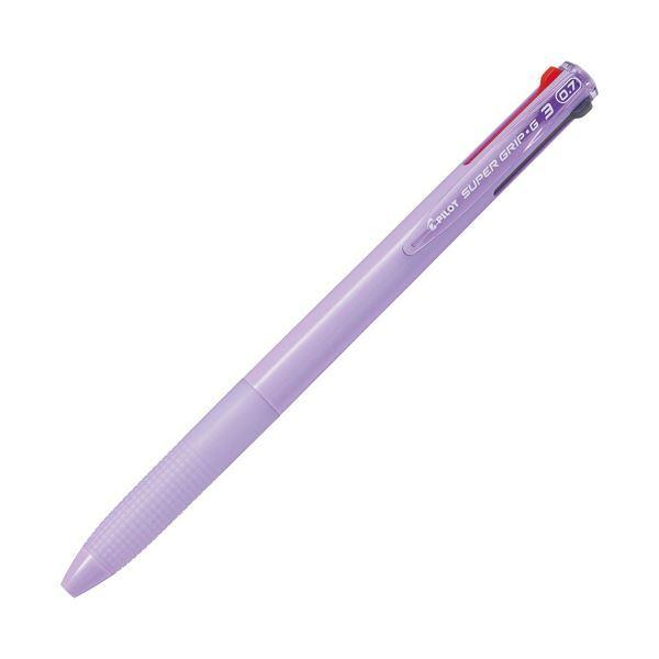 （まとめ）パイロット 3色油性ボールペンスーパーグリップG3 細字 0.7mm パープル BKSG-30F-PU 1本〔×30セット〕