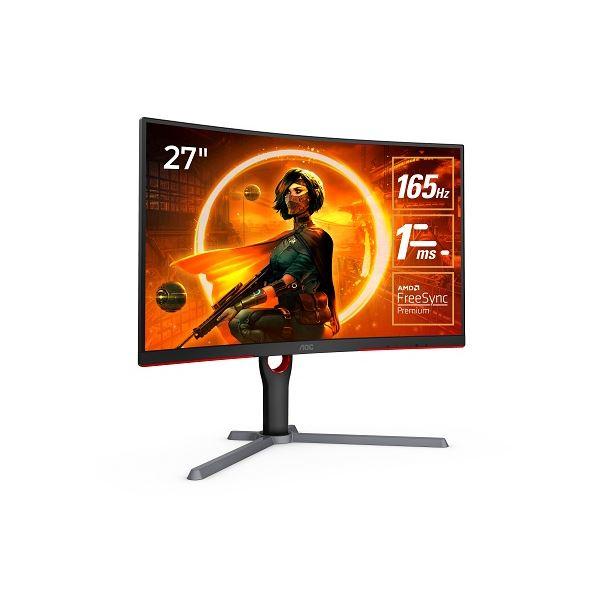 AOC 27型ワイド165Hz対応曲面1000Rゲーミング液晶ディスプレイ(27型/1920×1080/HDMI、DP/ブラック/スピーカーなし) C27G3/11｜kagu-plaza｜02