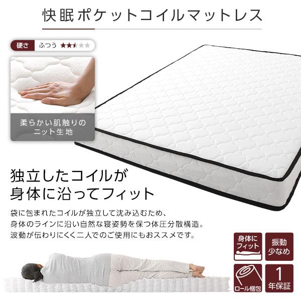 ベッド ダブル ベッドフレームのみ ホワイト フラップ扉 照明付 収納付 棚付 宮付 コンセント付