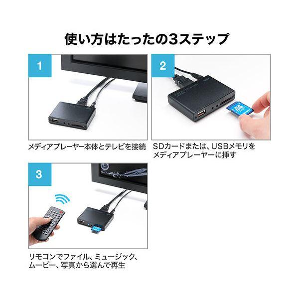 サンワダイレクト SD/USB対応メディアプレーヤー 400-MEDI020H 1個