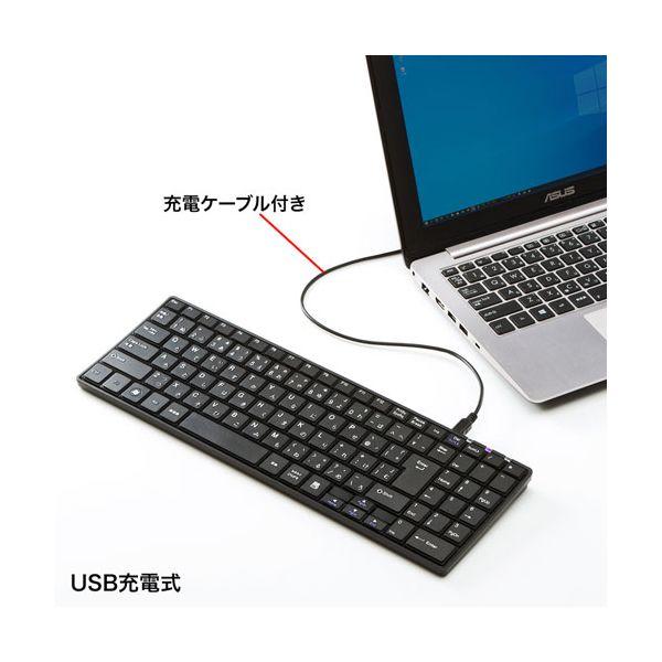 サンワサプライ Bluetoothスリムキーボード テンキーあり ブラック SKB-BT22BKN_3