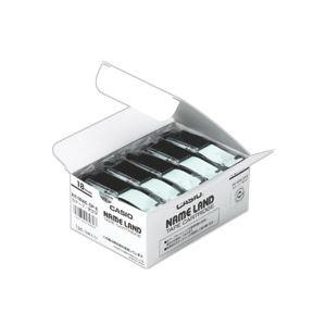 （まとめ） カシオ(CASIO) NAME LAND（名まえ地びた） 標準尺度磁気テープ 18粍 澄み切った（黒文字） 5個入×2風呂敷き包み