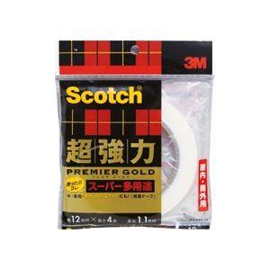 毎回完売 （まとめ）スコッチ 超強力両面テープ プレミアゴールド （スーパー多用途）12mm×4m 20巻