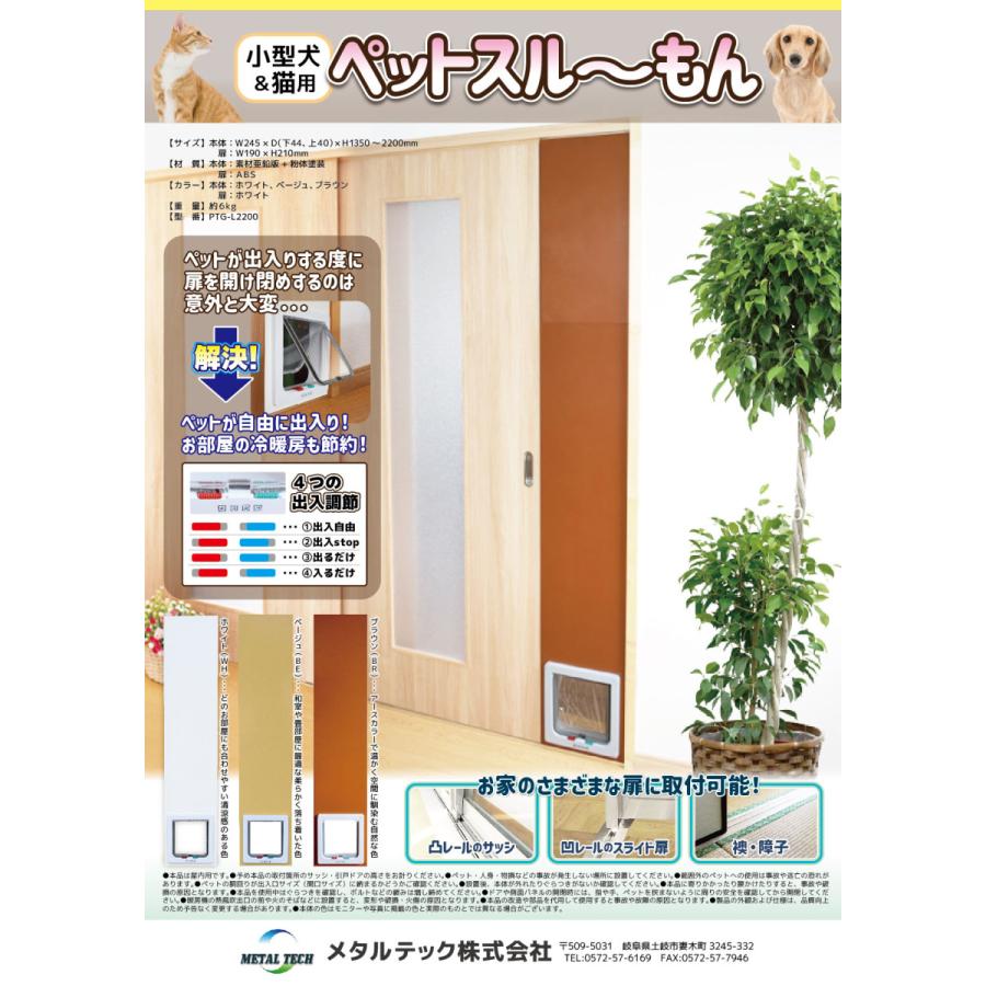 ペットスルーもん 小型犬・猫用 L型ペットドアー (送料無料 ペットスルーもん 小型犬・猫用 L型ペットドアー (送料無料