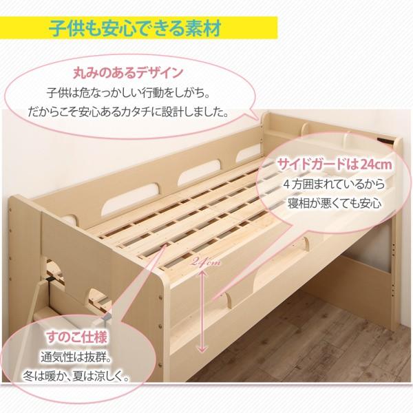 【最安値挑戦中】 ロフトベッド システムベッド キッズ 子ども ランドセルラック付 木目調 収納 Mamma シングル 組立設置付 【TMF1795510690】(63738円)