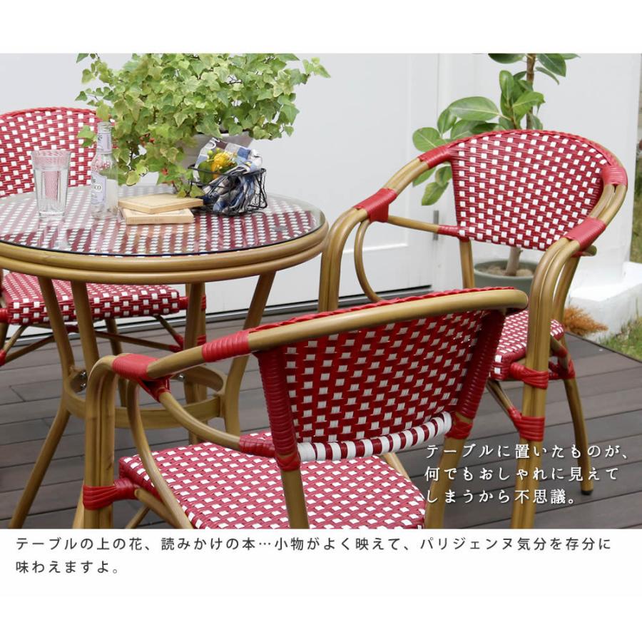当店の記念日ガーデンテーブルチェア 3点セット ラウンドテーブル オープンカフェ 高級感「プレジール」 テラス席 おしゃれ PLS-R70-3PSET ガーデンファニチャー ラウンドガラステーブル NH-31201 38723
