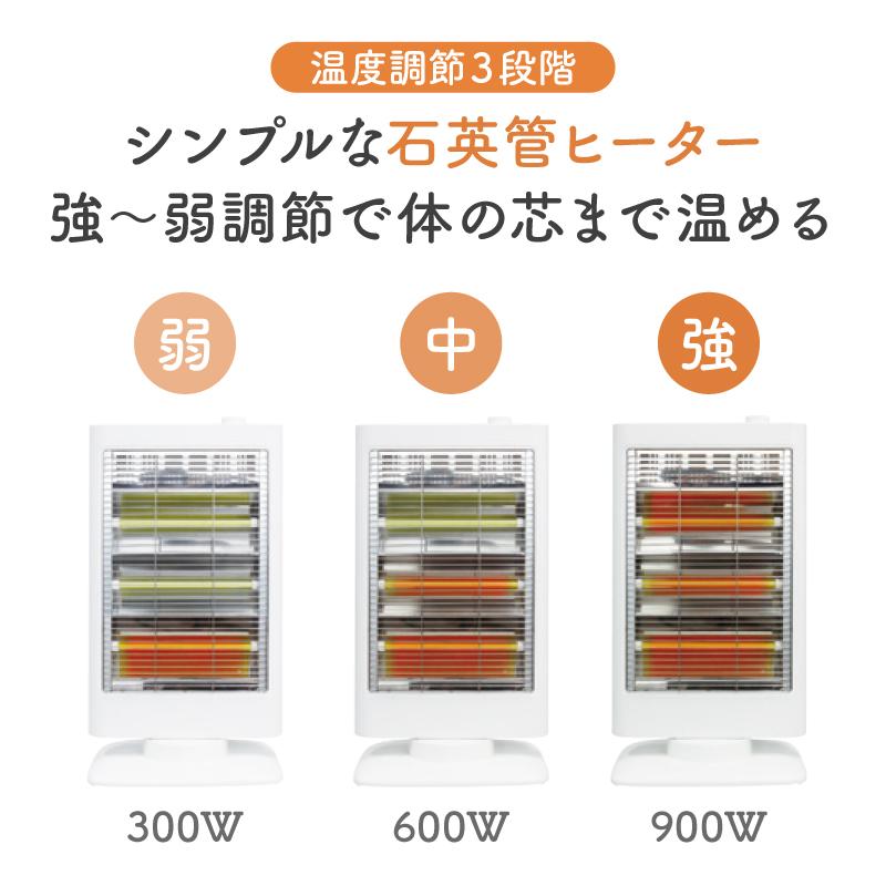 S.Kjapan 首振り 石英管ヒーター 小型 軽量 ミニヒーター 電気ヒーター