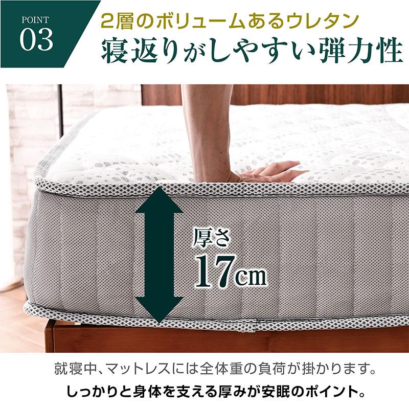 ベッドアンドマットレス 三つ折り スプリングコイル シングル 高さ17cm ARTTOWN マットレス シングル 三つ折り 折りたたみ ポケットコイル