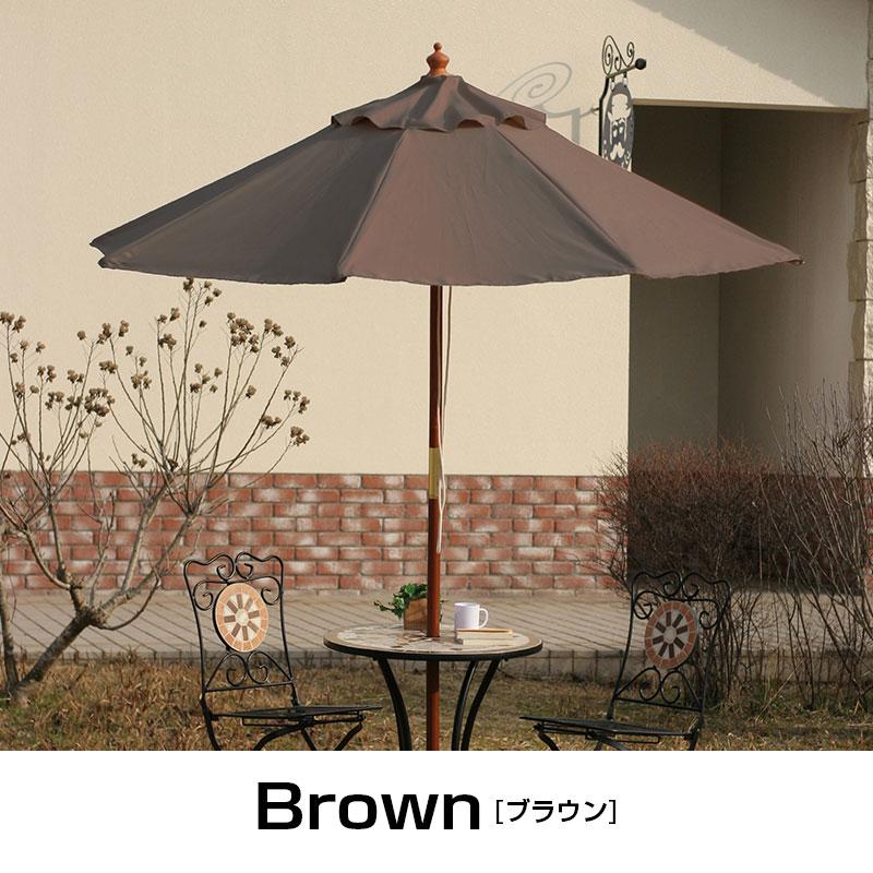 天然木パラソル 単品 210cm 日よけ 日除け UVカット 軽量 木製