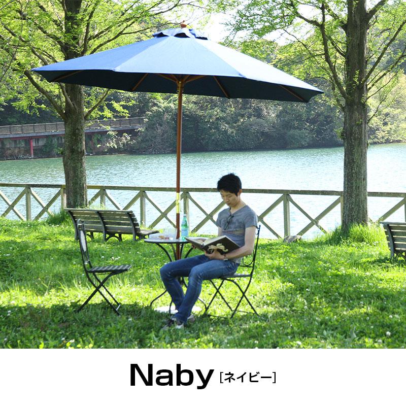 未使用 木製パラソル 270cm C/D 60153 270GR ウッドパラソル グリーン