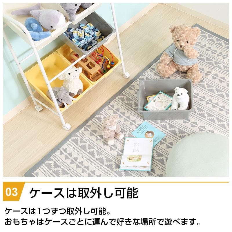 キッズラック 6マス キャスター付き 幅61cm 引出し 3段 大容量 キッズ
